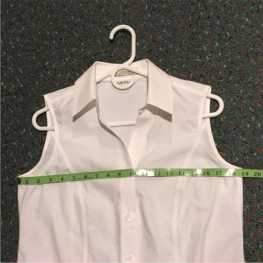 Orvis White Wrinkle Free 100%Cotton Sleeveless Top - Picture 2 of 7